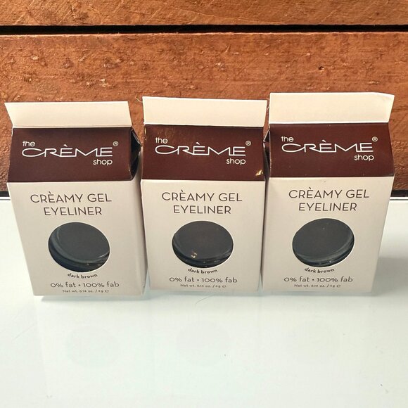 The Crème Shop Creamy Gel Eyeliner Dark Brown 0.14oz Smudge Proof - 3 Pack - Picture 1 of 6